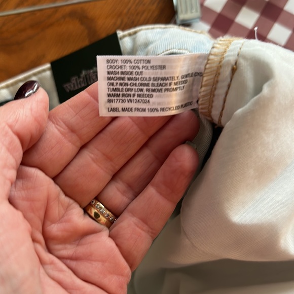 Wild Fable High Rise Cutoff Jean Shorts with front crochet panels and bu… - Picture 13 of 13